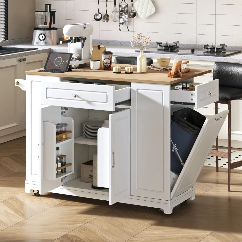 Mobile Kitchen Island with Rolls