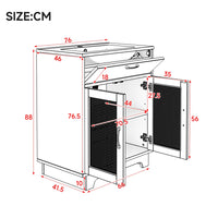 76x46x88cm Bathroom Cabinet, with Drawer Lift and Double Soft-close Doors