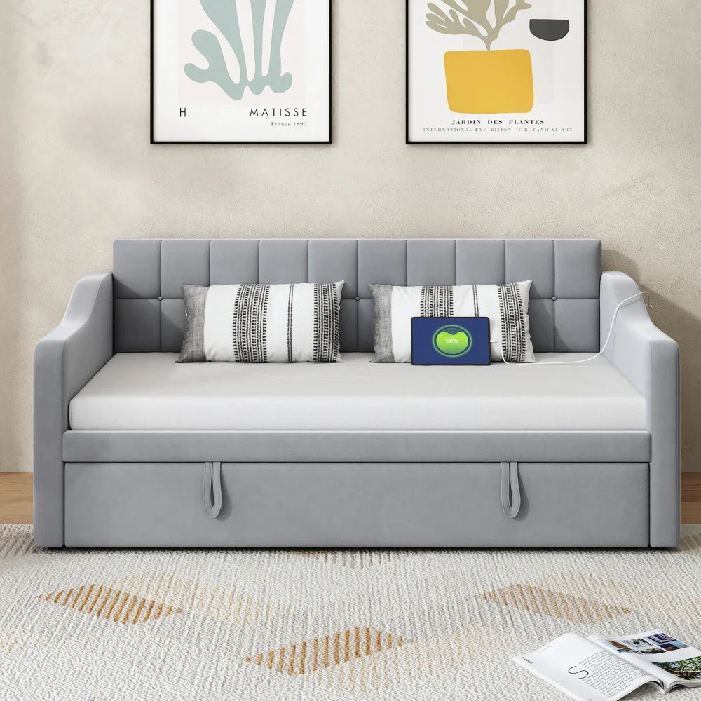 Upholstered Bed Sofa Bed Multi-function Sofa Bed 90*180*190