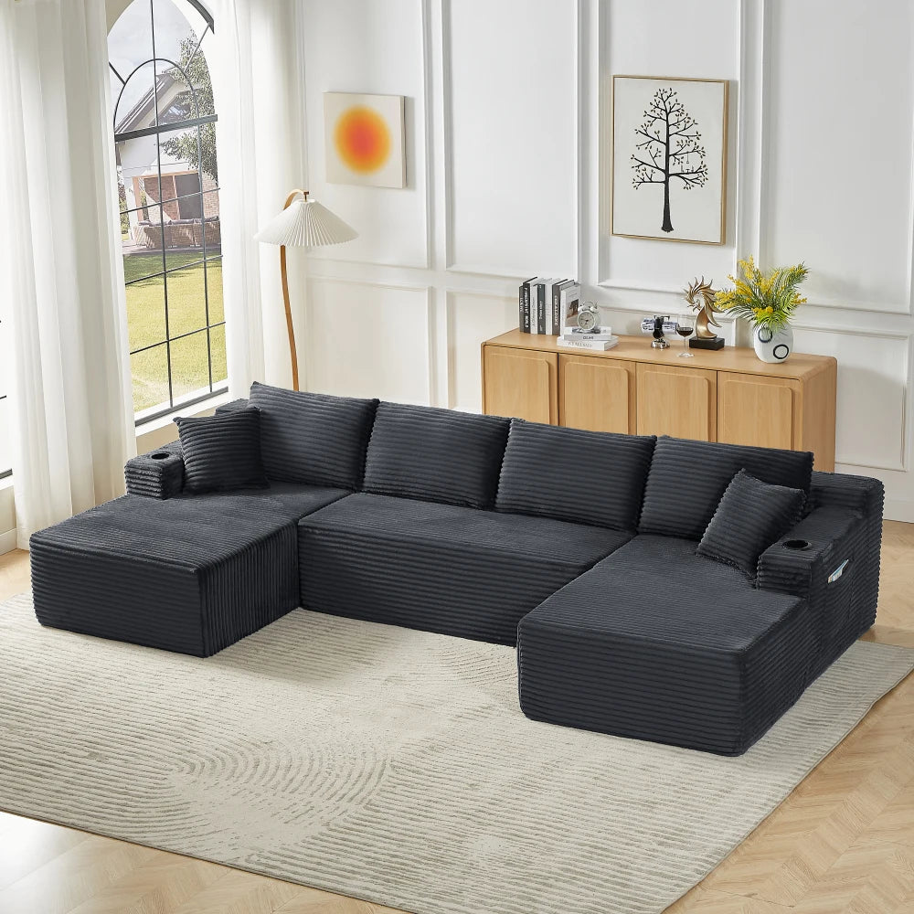 Boneless U-formet modulsofa uden stel