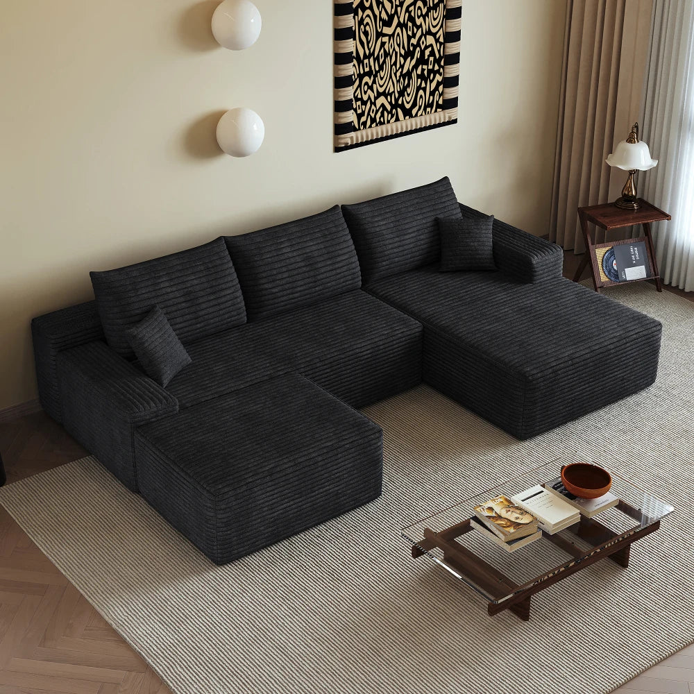 L-formet boneless hjørnesofa 270 cm med lænestol