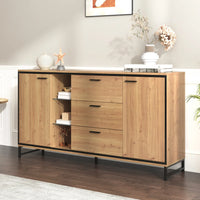 Modern Wooden Sideboard with Three Drawers and Storage Compartments