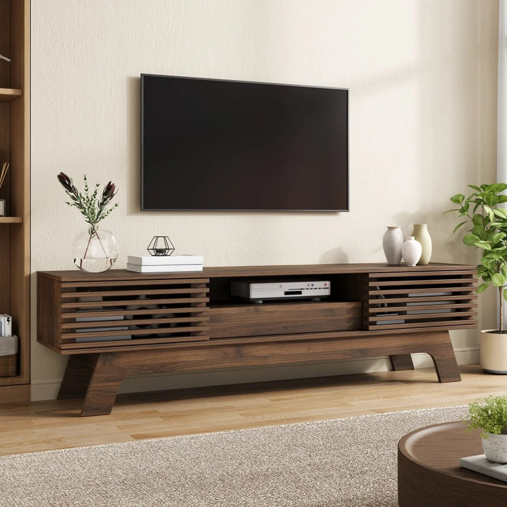 150 X 35 X 44 Cm Tv Lowboard Tv Cabinet, Mdf Laminated Tv Stand with Doors