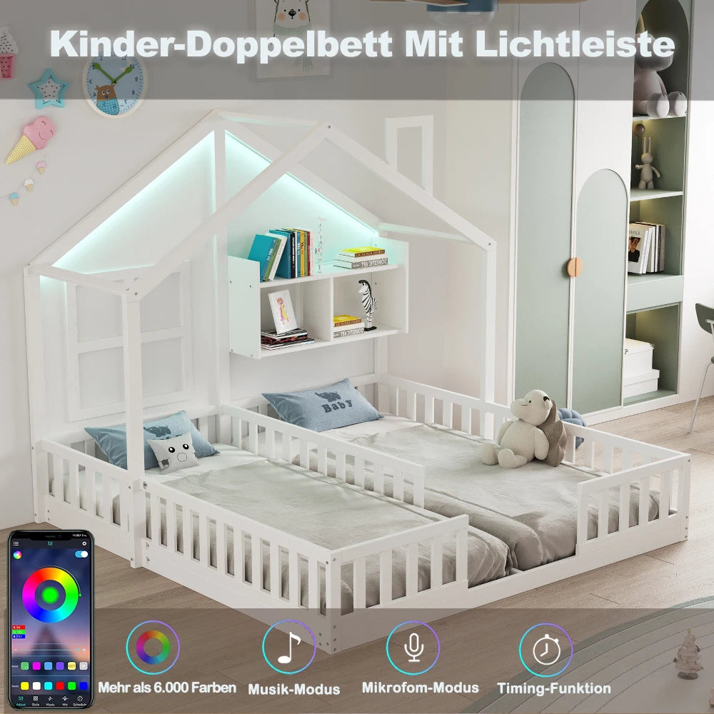 90×200cm Children's Bed, Wooden Double Bed