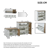 Shoe Cabinet + Wardrobe Rack Set, 5-piece, Shoe Cabinet, Shoe Bench, Mirror