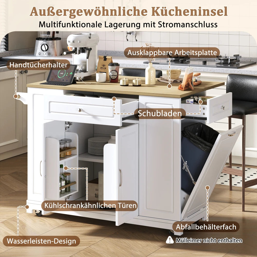 Mobile Kitchen Island with Rolls
