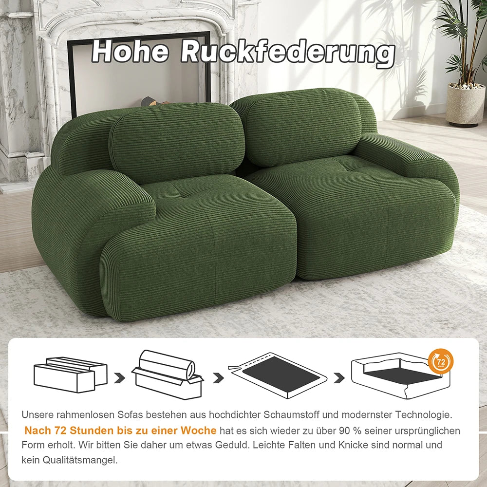 82'' Loveseat Sofa with Curved Armrests and Non-slip Bottom