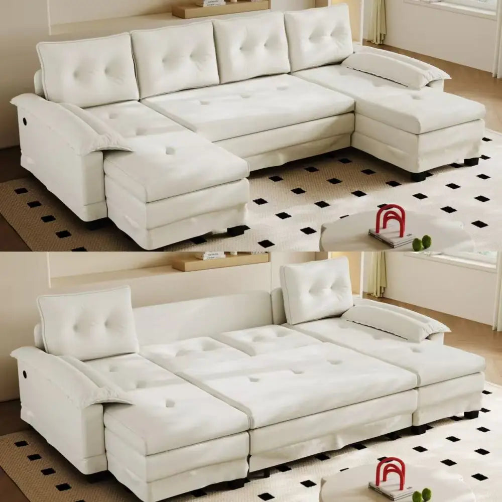 278cm U-Shaped Modular Sofa Bed