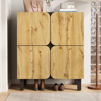 80*38.5*90cm Modern Shoe Cabinet, Unique Design, Features Four Doors