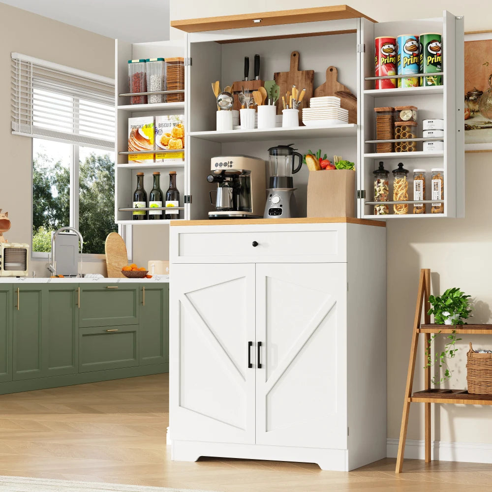 Kitchen Cabinet with 12 Doors & Drawers (80x40x180cm)
