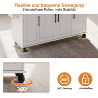 Mobile Kitchen Island, Kitchen Trolley, Extendable Worktop Up To 70cm