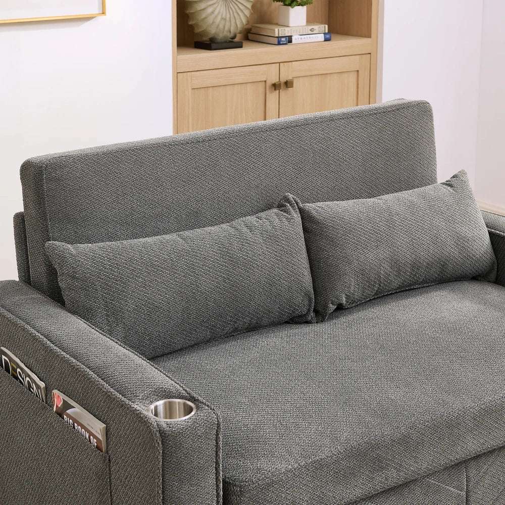 3-in-1 Minimalist Light Luxury 2-Seater Sofa Bed, Slide-to-Transform Design