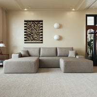 270cm Boneless Modular Corner Sofa, L-Shaped Modular Couch with Armchair