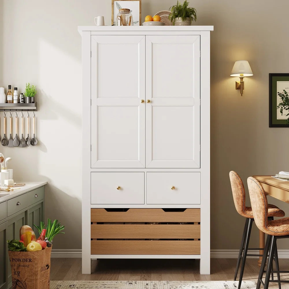 80x40x140cm Kitchen Cabinet, Multi-purpose Buffet, Snack Cabinet