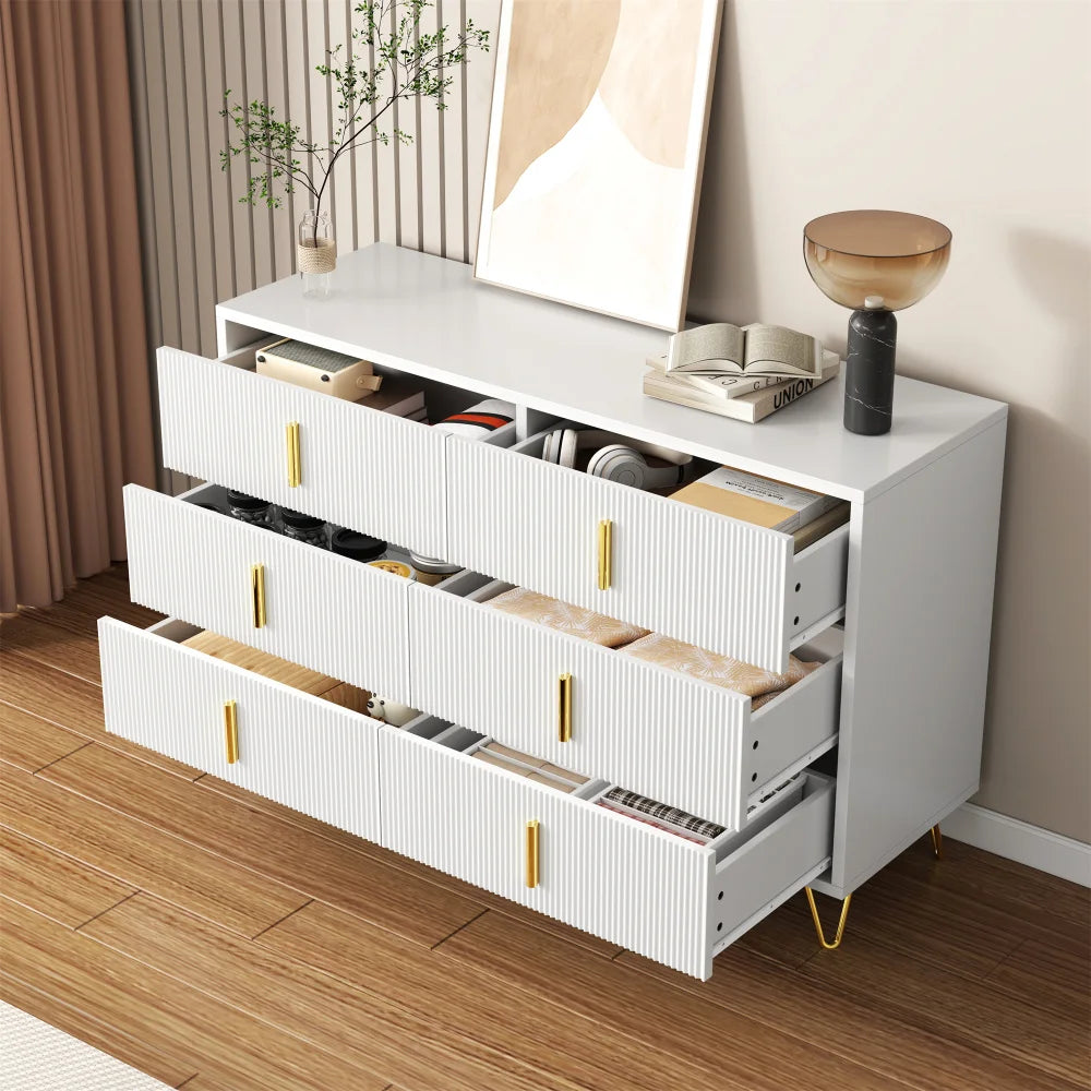 Modern Sideboard with 6 Drawers, Chest of Drawers and Plenty of Storage