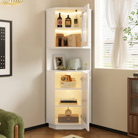 45 X 45 X 166, 5cm Bathroom Cabinet with Light Bar, Corner Cabinet