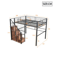 Modern High Bed with Safety Ladder 140*200