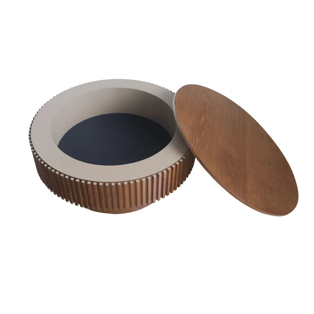 75cm Round Coffee Table with Storage
