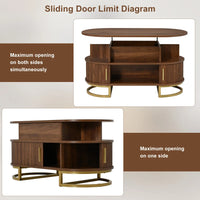 Oval Height Adjustable Coffee Table