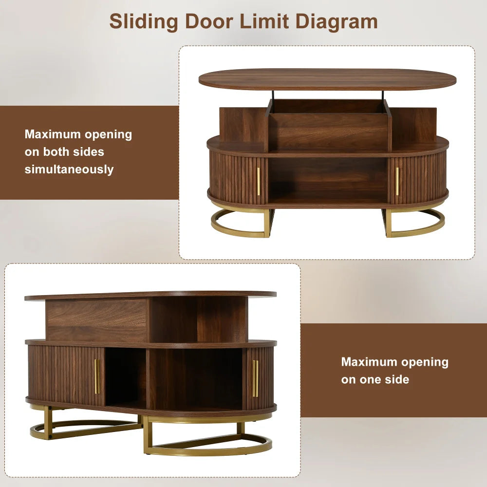 Oval Height Adjustable Coffee Table