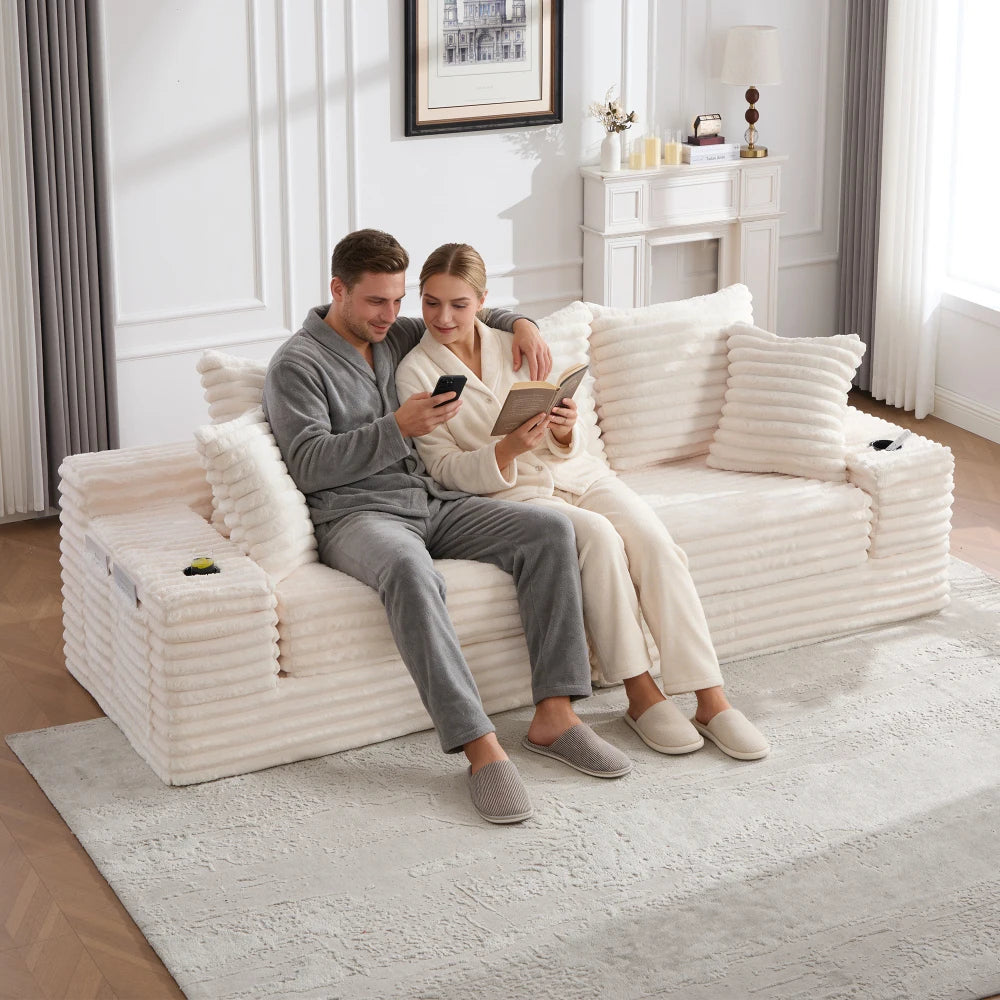 Modular Corduroy Compression Sofa Bed