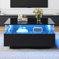 70*70*41cm Modern High Gloss LED Coffee Table