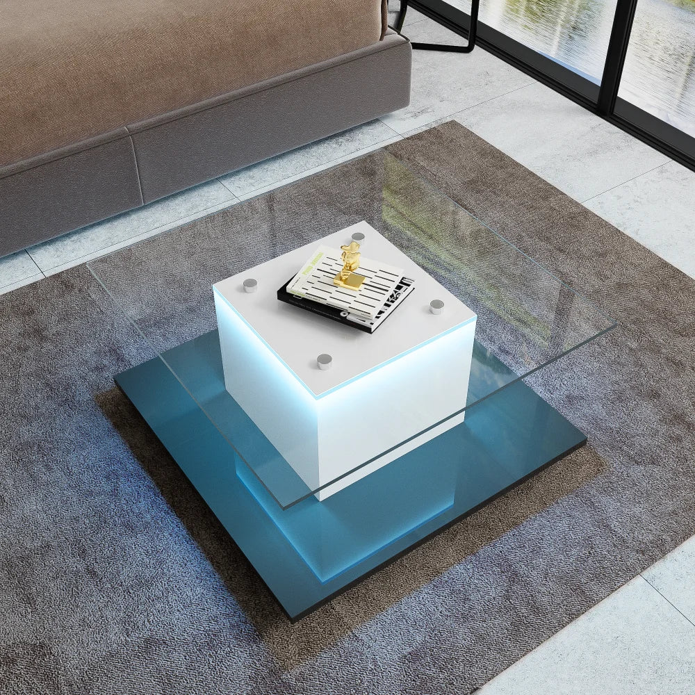 Modern Living Room Coffee Table, High-gloss Glass Coffee Table