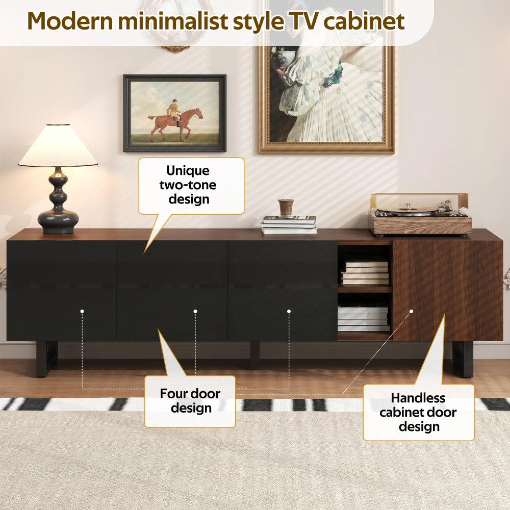 180 X 38 X 50cm Modern Living Room TV Cabinet with Four Doors, TV Panel