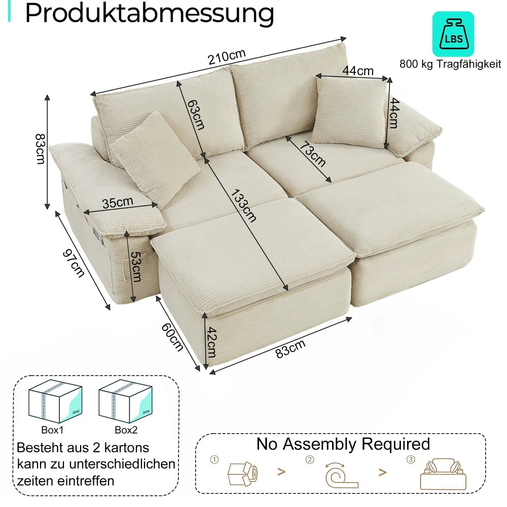 Boneless Cloud Sofa with Sleep Function