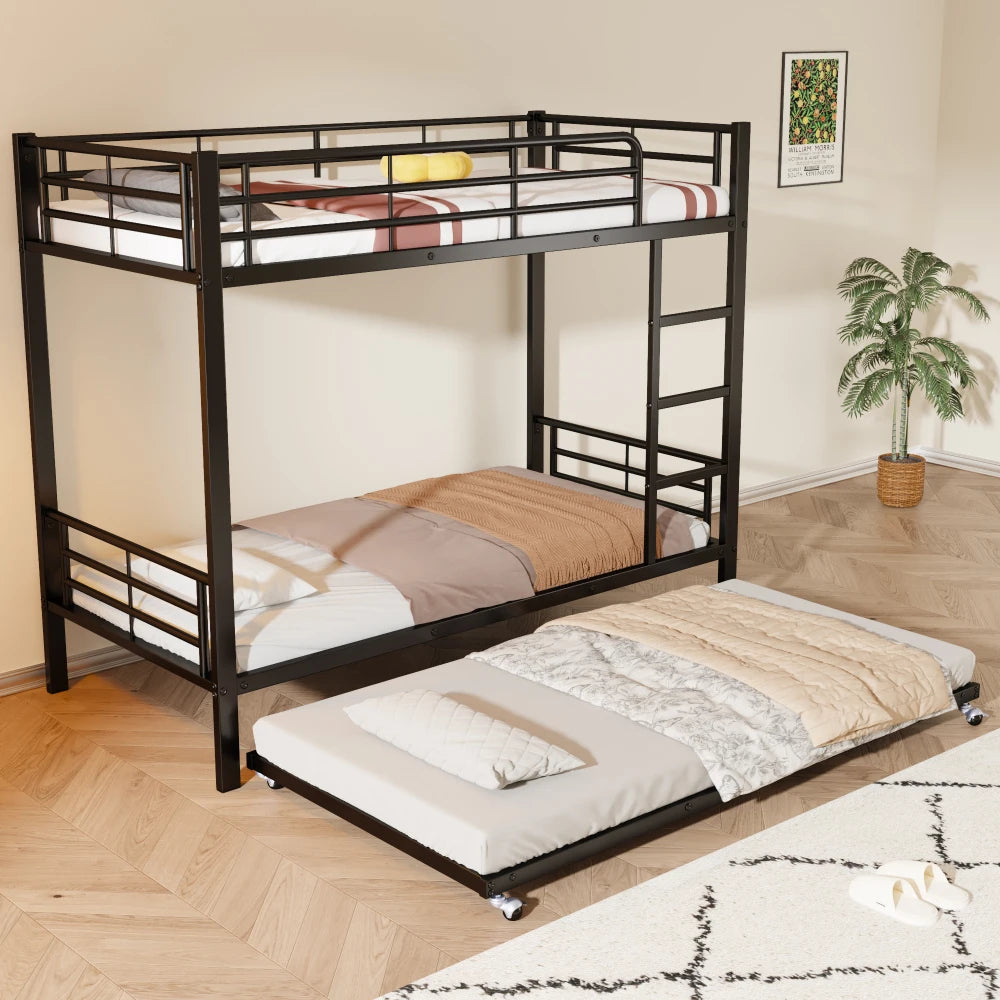 90x200cm&90x190cm Iron Bunk Bed, with Pull-out Bed