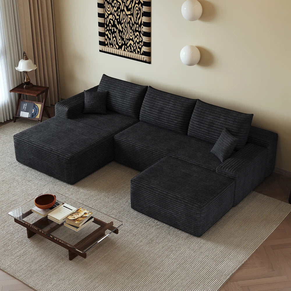 L-formet boneless hjørnesofa 270 cm med lænestol
