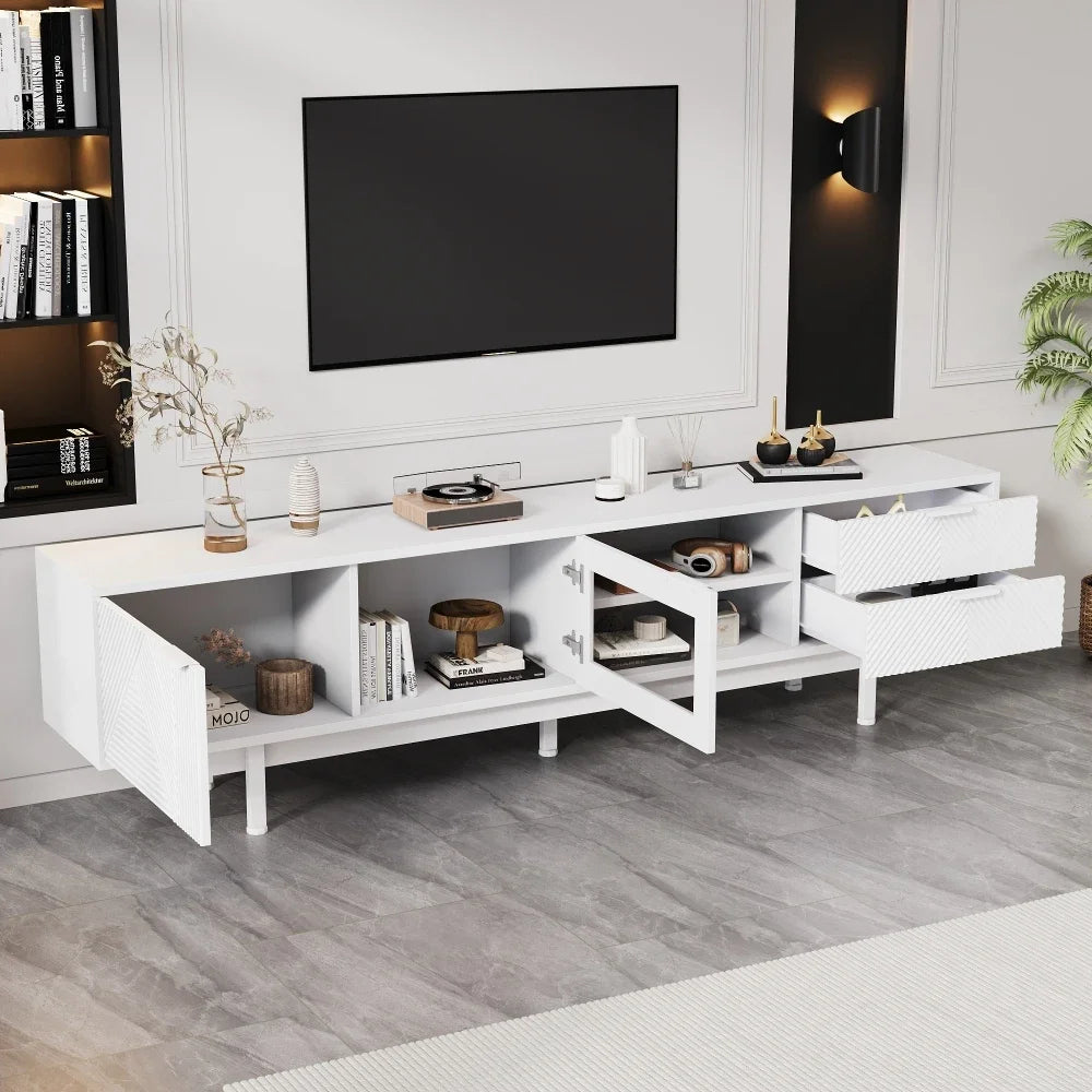 Moderne TV-bord med stor opbevaring, 200x40x50,5 cm