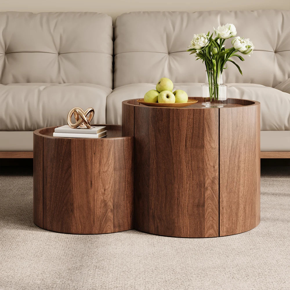 Round Coffee Table with Storage Room