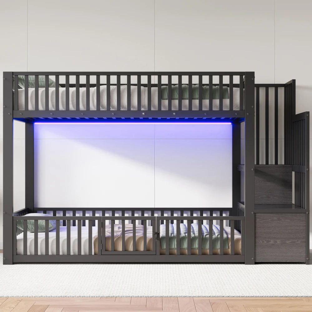 90x200cm & 140x200cm Bunk Bed with Storage Guide and Safe Place