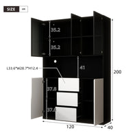 Bookcase with Glass Doors and LED Lighting