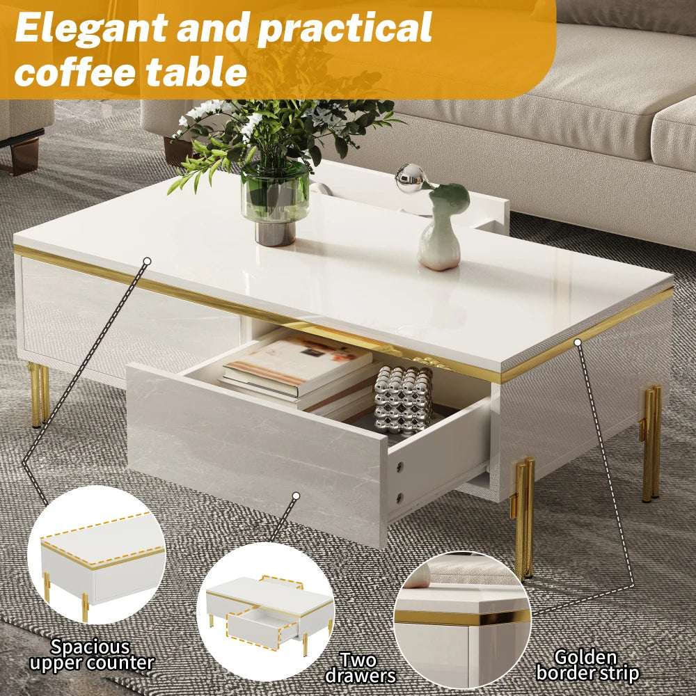 Modern High-gloss Coffee Table, Stylish Side Table
