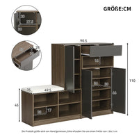 Shoe Storage Bench Shoe Wardrobe, Shoe Rack with Padded Seat