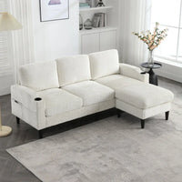 4-seater Elegant Sofa with Stool and Storage with Comfortable Armrests