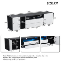 High Gloss LED Low Board TV Cabinet, TV Stand with 2 Drawers and 2 Cabinets