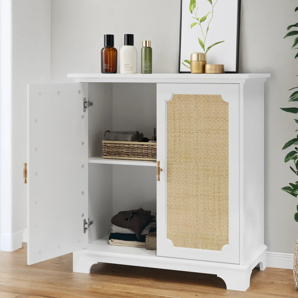 Sideboard, Buffet, Wine Cabinet with Rattan Doors, Kitchen Buffet