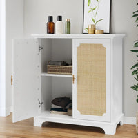 Sideboard, Buffet, Wine Cabinet with Rattan Doors, Kitchen Buffet