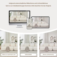 Modern Armless Modular Chenille Sofa, Curved Cashew Shape Design