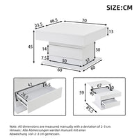 70*70*45cm High Gloss Coffee Table, Top Table 360° Freely Rotatable