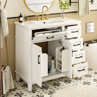 90 X 46 X 87cm Bathroom Cabinet, Silent Drawer Damping