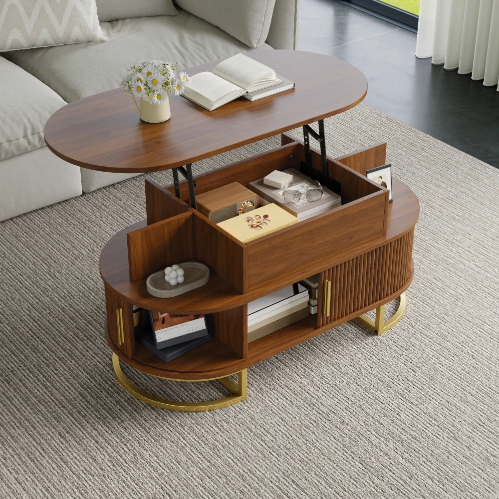 Oval Height Adjustable Coffee Table