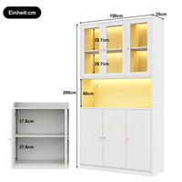 Bookcase with Glass Doors and LED Lighting