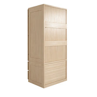 70x55x170cm Double Door Wardrobe with Artificial Rattan Doors