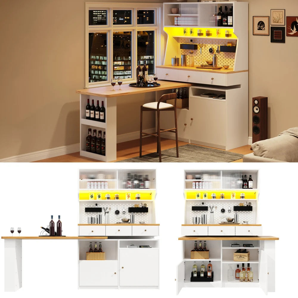 137*45*178cm Kitchen Cabinet, High Kitchen Buffet, Snack Cabinet
