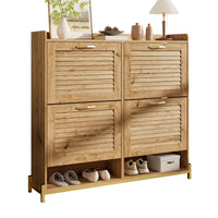 108.5×24×100cm Modern Shoe Cabinet with Wooden Doors