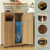 Rolling Trash Can Cabinet with Wheels